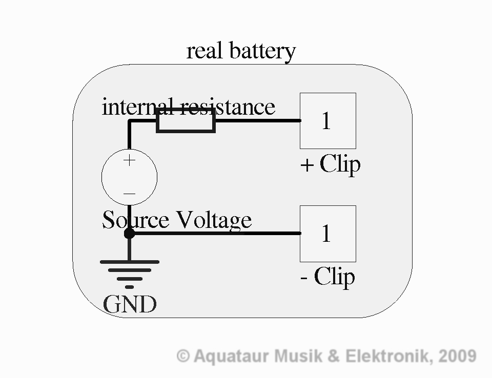 real battery - equivalent electrical circuit